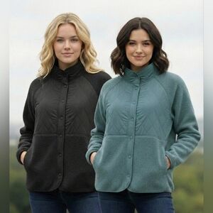 Gapfit Women's Fleece Sherpa Button Down Jacket Assorted Colours 2 Pack NWT